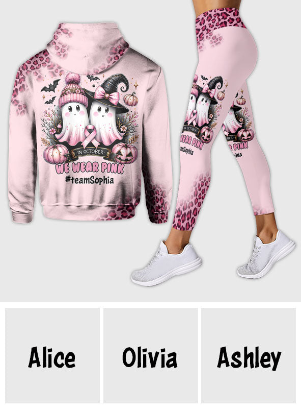 En octobre, on porte du rose - Sweat à capuche et legging personnalisés pour la sensibilisation au cancer du sein