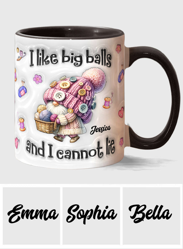 J'aime les grosses boules et je ne peux pas mentir - Mug personnalisé à motif crochet