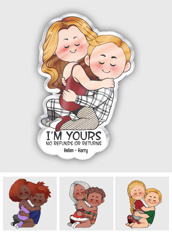 Je suis à toi. Ni remboursement ni retour. Coussin personnalisé pour couple.