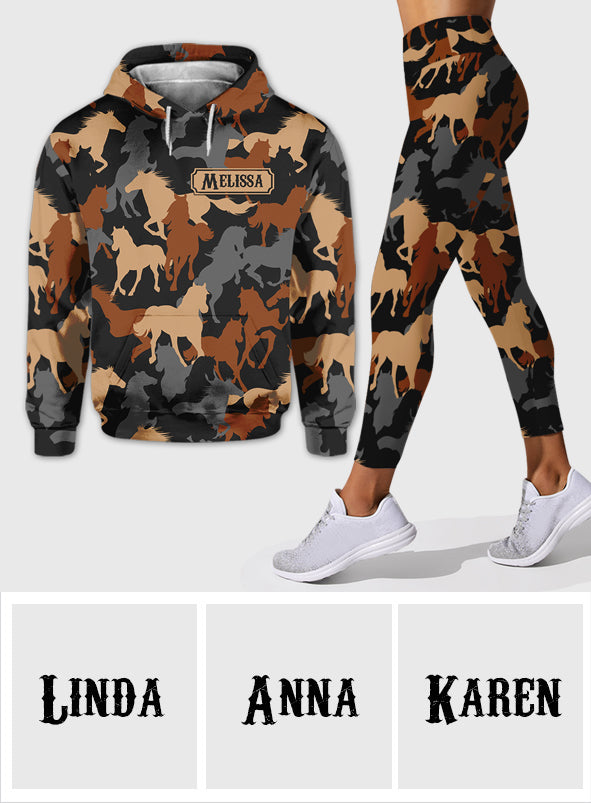 Passionnés de chevaux ? Sweat à capuche et legging personnalisés à motif cheval.
