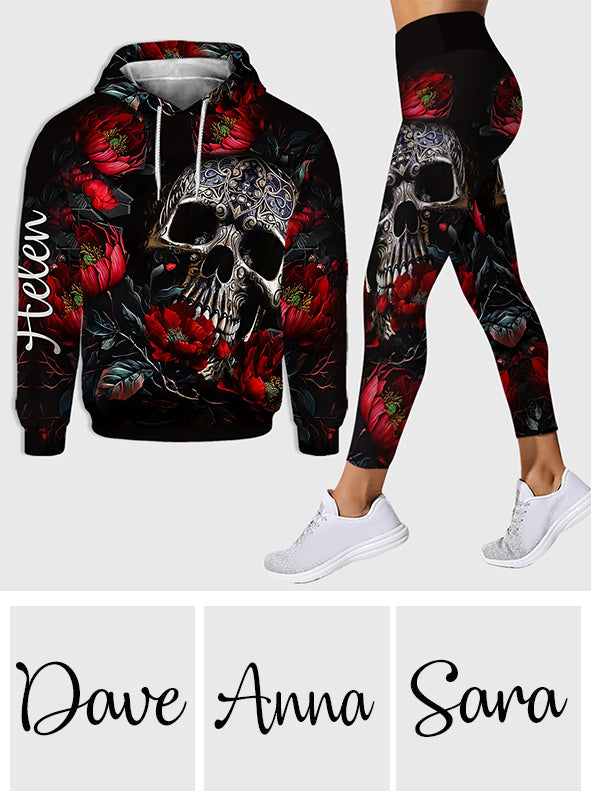 Skull And Roses - Sweat à capuche et legging personnalisés Skull And Roses