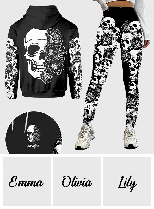 Skull And Roses - Sweat à capuche et legging personnalisés Skull And Roses