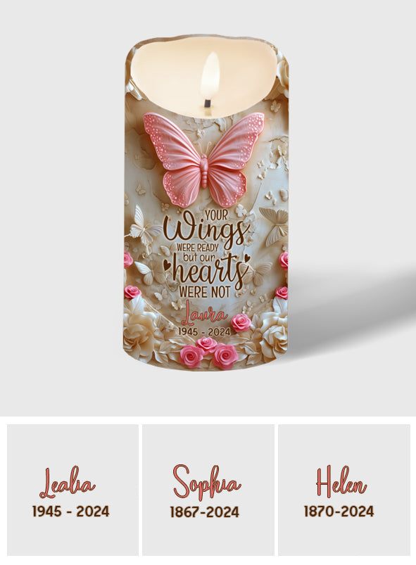 Your Wings Were Ready - Personalized Memorial Flameless Candle
