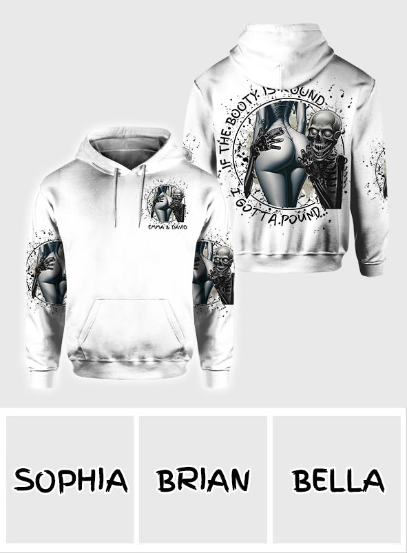 Si les fesses sont rondes, je dois les baiser - T-shirt personnalisé avec tête de mort sur toute la surface