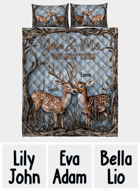 Toi et moi, on gère ça, cher couple - Ensemble de courtepointe de chasse personnalisé