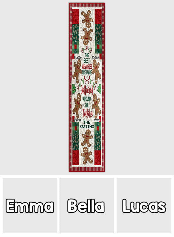 Les plus beaux souvenirs se créent autour de la table - Chemin de table familial personnalisé