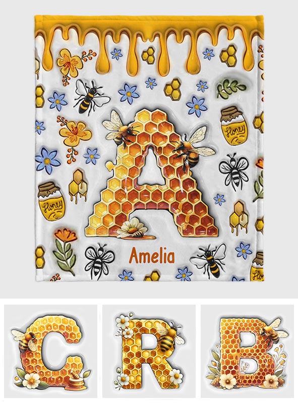 Stunning Bee Letter - Personalized Gardening Blanket