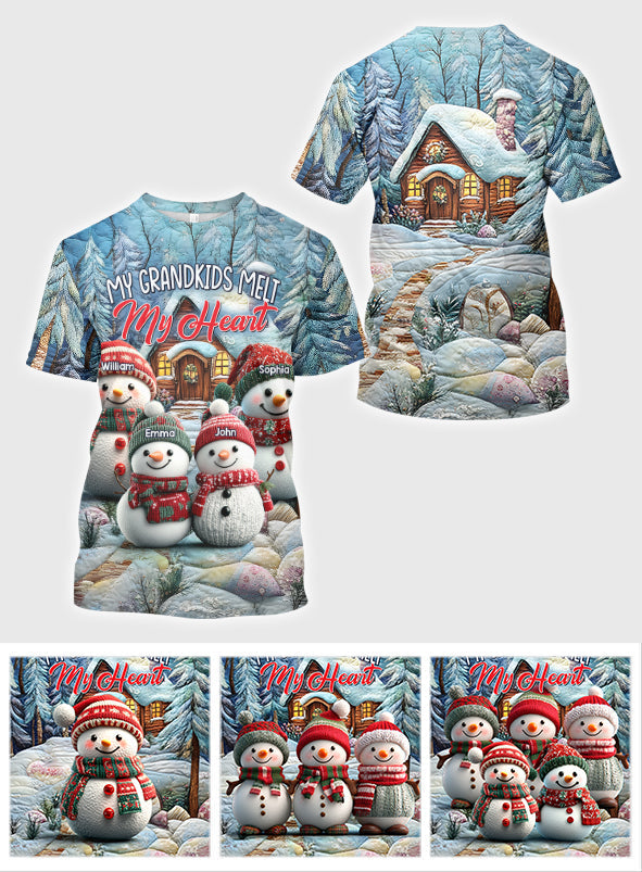 Mes petits-enfants me font fondre le cœur - T-shirt personnalisé « Mamie »