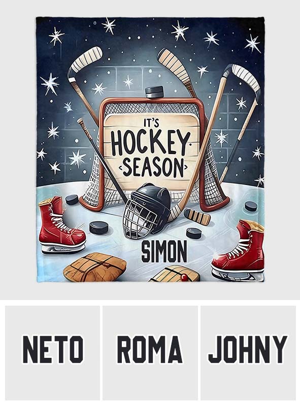 Hockey Season - Personalized Hockey Blanket