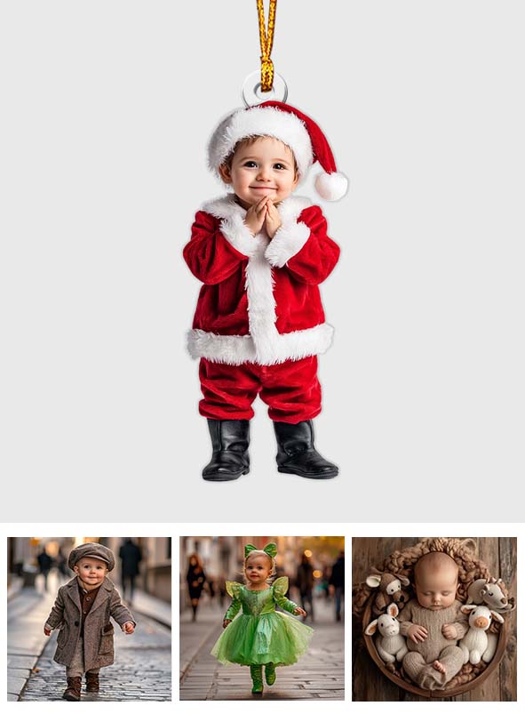 Ornement photo personnalisé pour enfants - Cadeau idéal pour vos petits-enfants