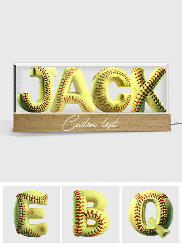 Softball Name - Personalized Softball Custom LED Night Light