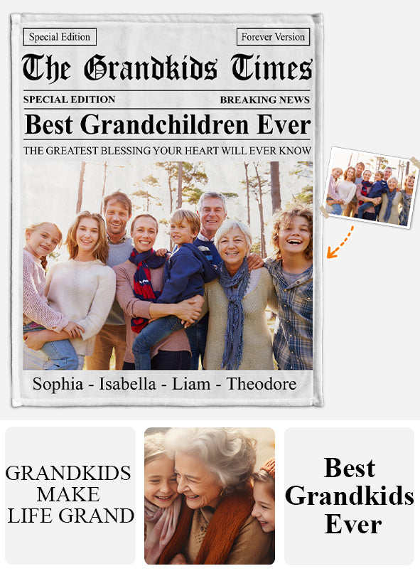 Couverture personnalisée Grandma Times « Le meilleur petit-enfant du monde »