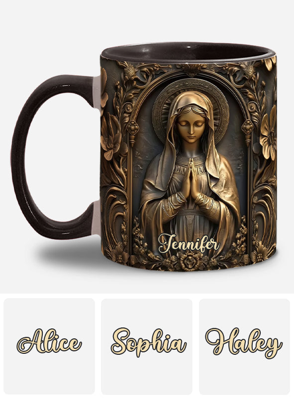 Vintage Virgin Mary - Personalized Christian Accent Mug