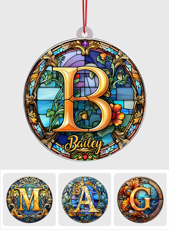 Stained Glass Letter - Personalized Family Ornament