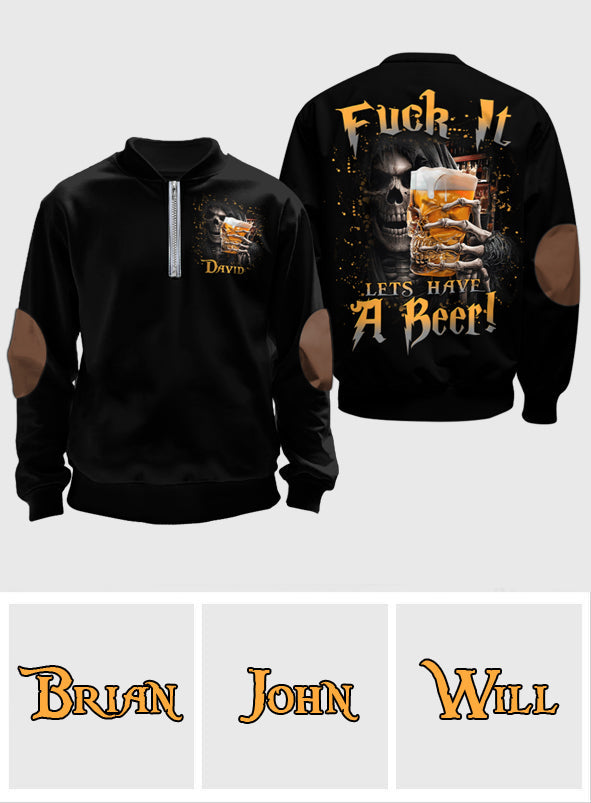 Let's Have A Beer - Personalized Beer Men Zip-Up Sweatshirt