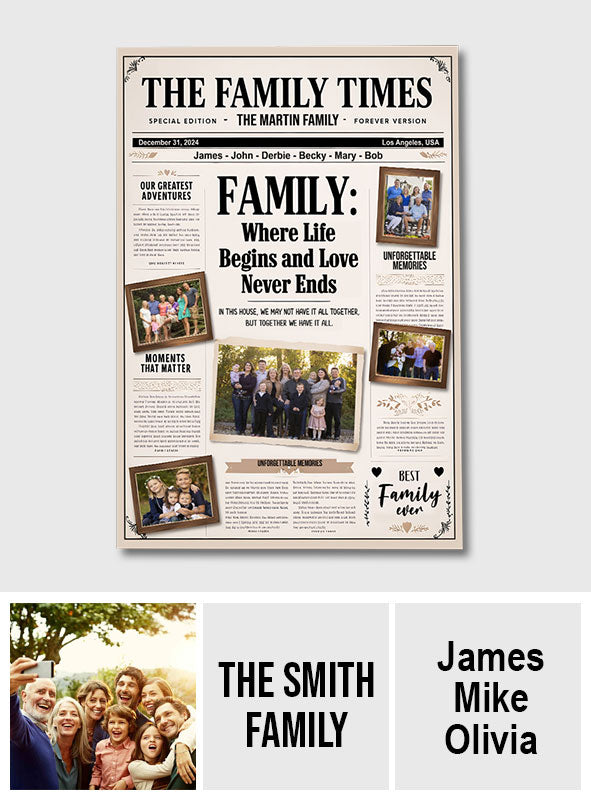 Journal familial - Toile et affiche familiales personnalisées