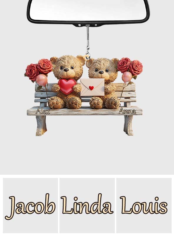 Cute Bear Couple - Personalized Couple Car Ornament