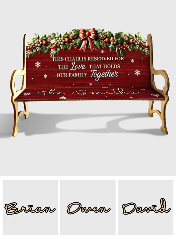 L'amour qui unit notre famille - Banc en bois personnalisé pour la famille