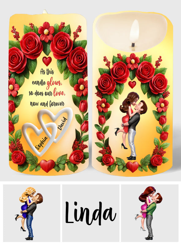 Je t'aime - Bougie sans flamme personnalisée pour couple