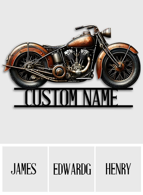 Custom Name - Personalized Biker Cut Metal Sign