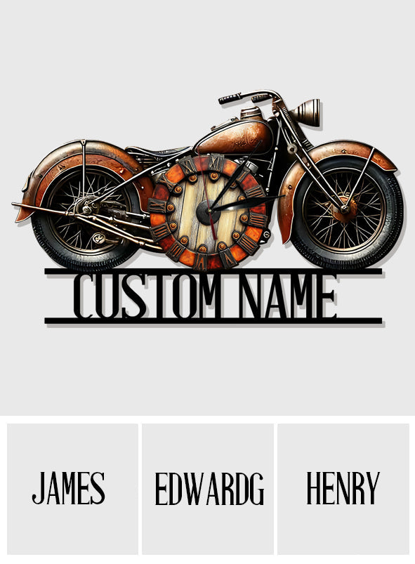 Always Time For A Ride - Personalized Biker LED Light Wall Clock