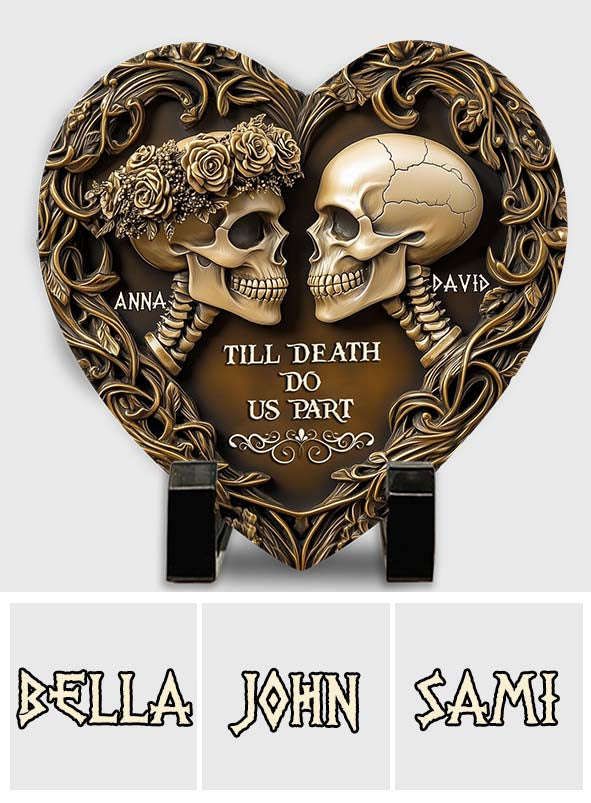 Jusqu'à ce que la mort nous sépare - Pierre en forme de cœur personnalisée pour couple