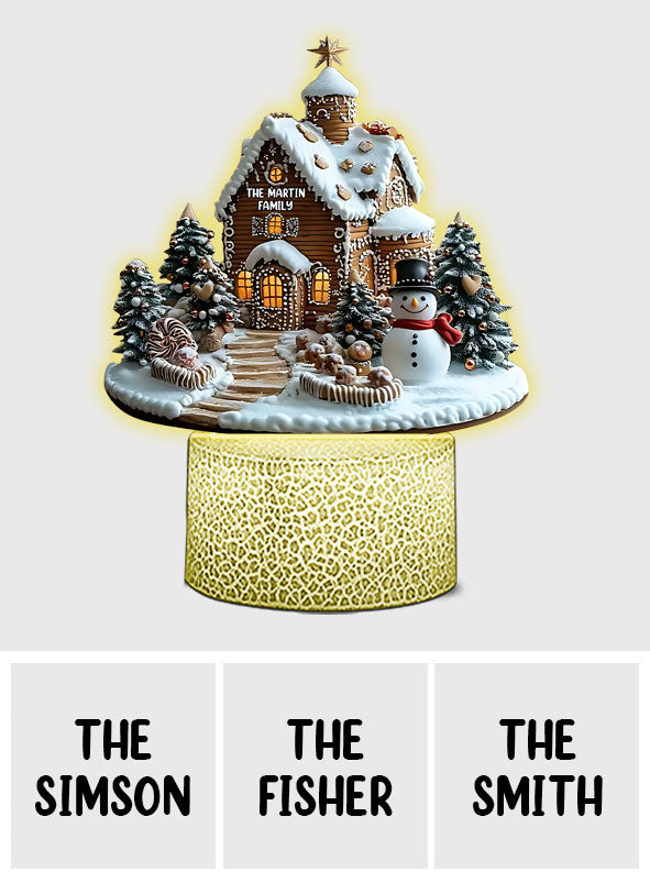 Merry Christmas - Personalized Family Shaped Plaque Light Base