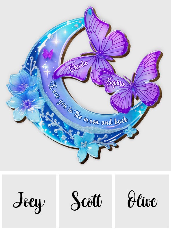 Je t'aime jusqu'à la lune et retour - Clip de pare-soleil de voiture personnalisé en forme de couple