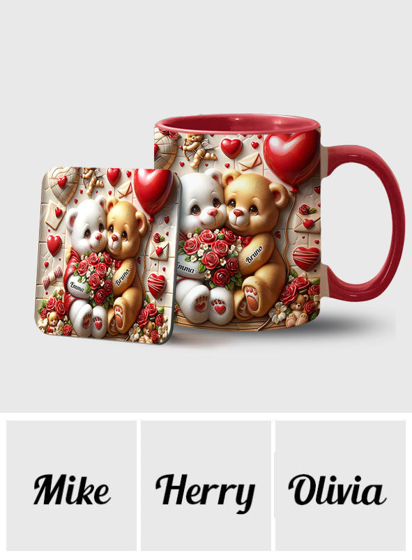 Couple d'oursons mignons - Mug personnalisé pour couple