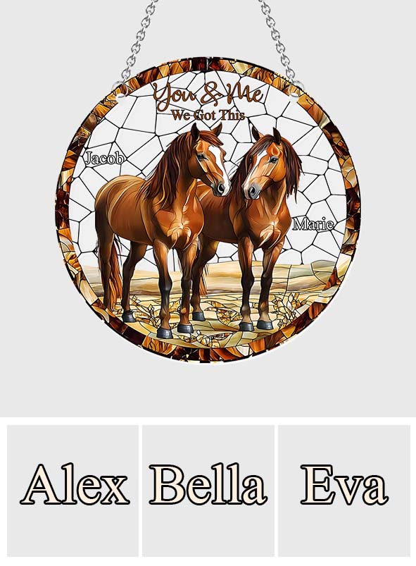 Couple de chevaux - Ornement attrape-soleil personnalisé à suspendre à la fenêtre, motif cheval