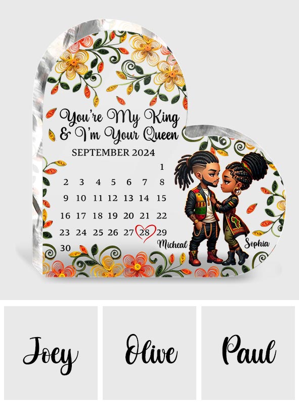 You Are My King & I Am Your Queen - Personalized African American Custom Shaped Acrylic Plaque