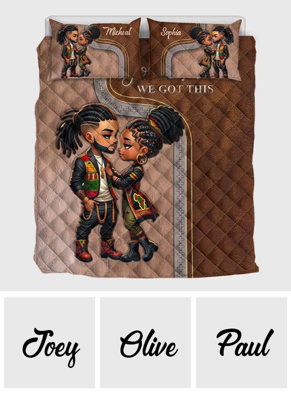 You Are My King & I Am Your Queen - Personalized African American Quilt Set
