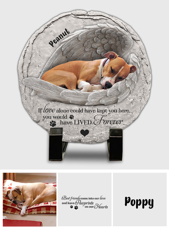 Sleep Little Angle - Personalized Dog Round Shaped Stone