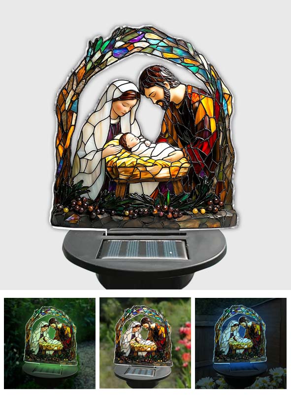 The Day He Was Born - Christian Garden Solar Light