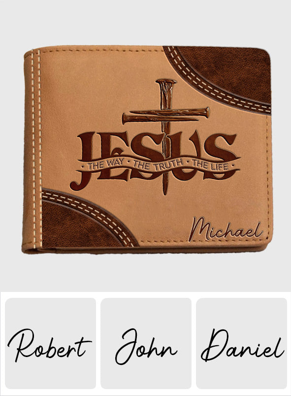 The Way, The Truth, The Life - Personalized Christian Leather Wallet