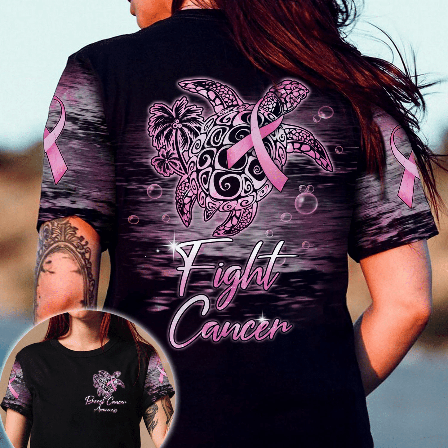 Lutte contre le cancer - T-shirt et sweat à capuche de sensibilisation au cancer du sein (0822)