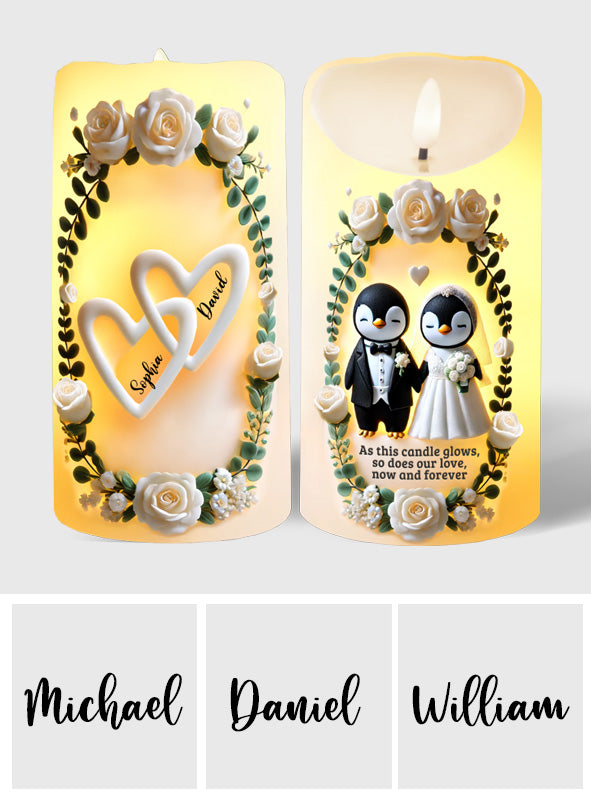 Que cette bougie brille, que notre amour brille aussi, maintenant et pour toujours - Bougie sans flamme personnalisée pour couple