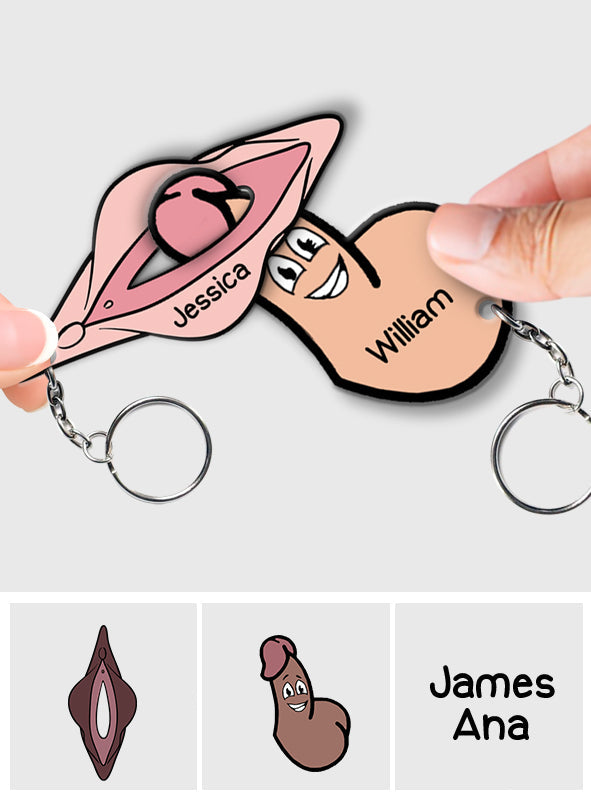 Couple Perfect Match - Personalized Couple Keychain