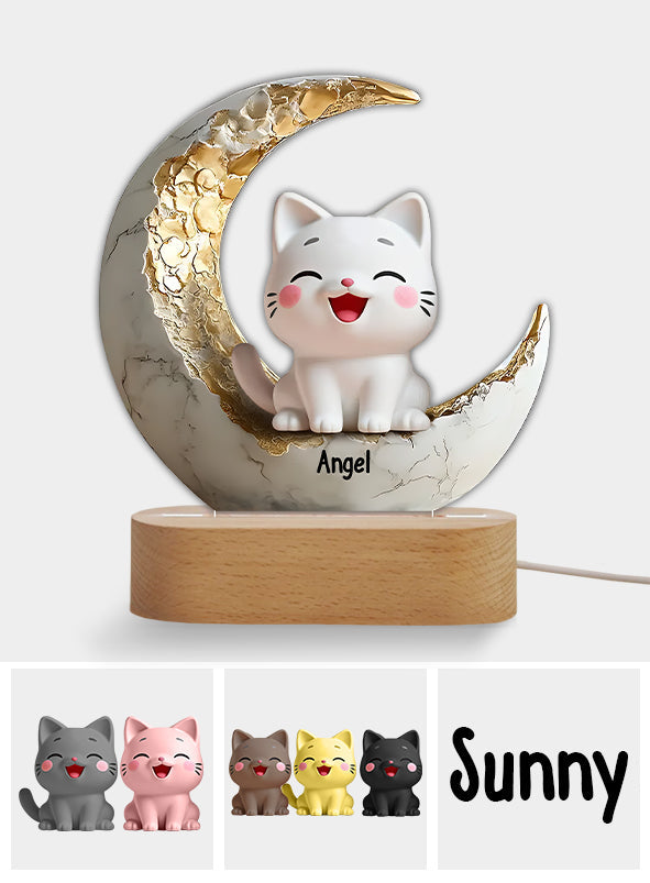 Cute Cats - Personalized Cat Shaped Plaque Light Base