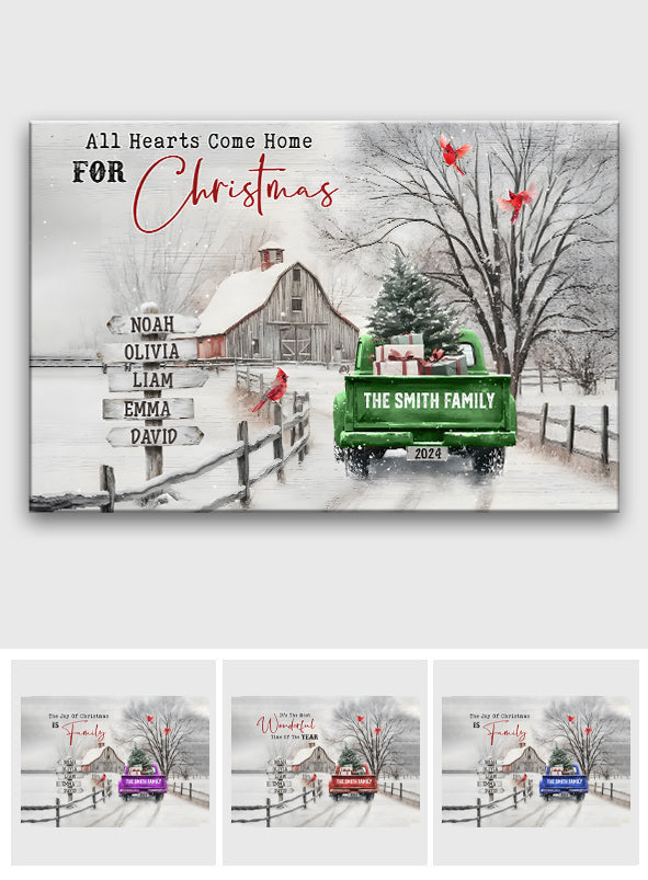 Tous les cœurs rentrent à la maison pour Noël - Toile et affiche personnalisées pour la famille