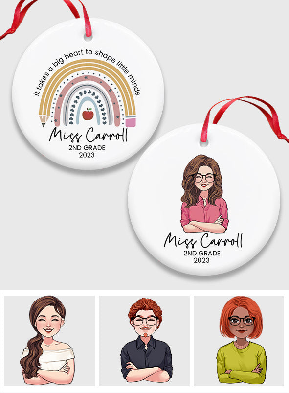 Thanks For Helping Me Shine - Personalized Teacher Ceramic Circle Ornament