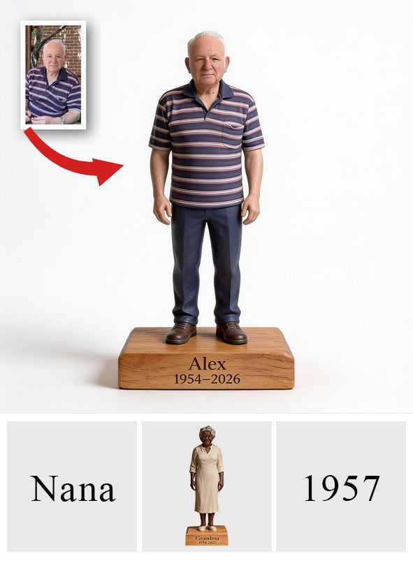 Personalized Older Men Memorial Custom Shaped Acrylic Plaque, Custom Photo Remembrance Keepsake Gift for Home Display
