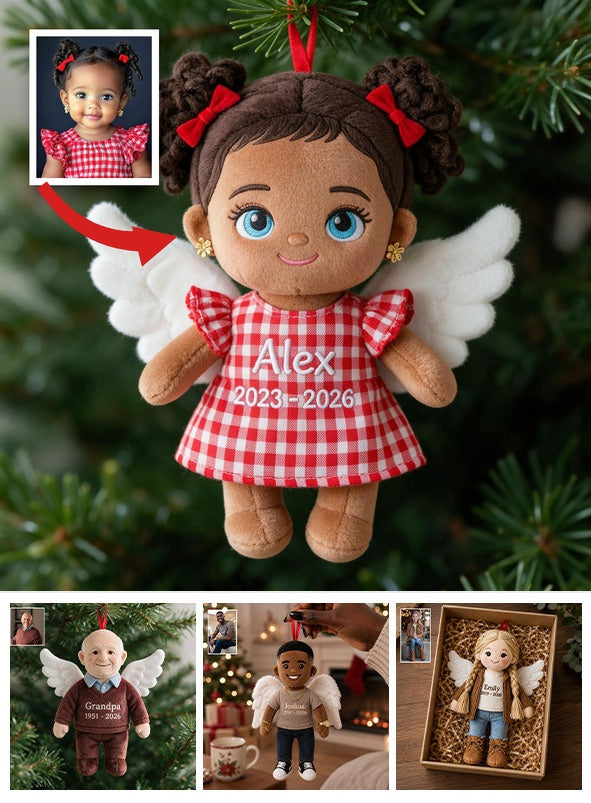 I'm Always With You Personalized Little Angel Latina Girl Memorial Plush Ornament Custom Christmas Remembrance Keepsake Gift
