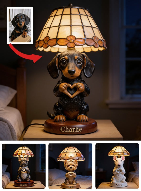 Personalized Cute Dachshund Puppy LED Night Light Dog Lover Home Decor Gift