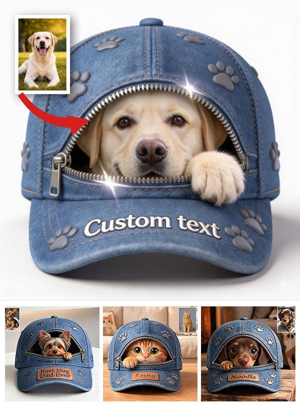 Custom Photo Yellow Labrador Retriever Classic Cap Dog Lover Gift