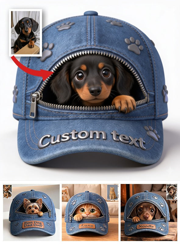Custom Photo Mini Dachshund Puppy Classic Cap Dog Lover Gift