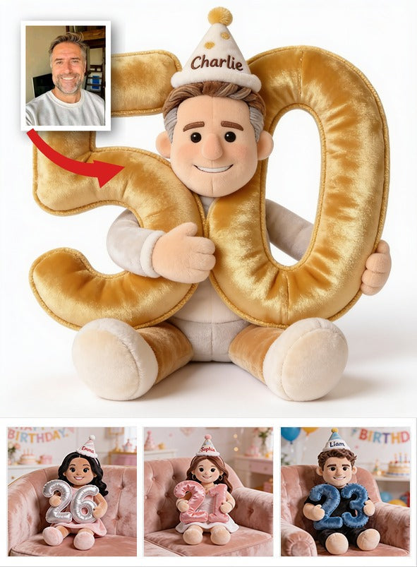 Personalized 50th Birthday Senior Man Plush Faux Fur Pillow Gift for Dad Grandpa
