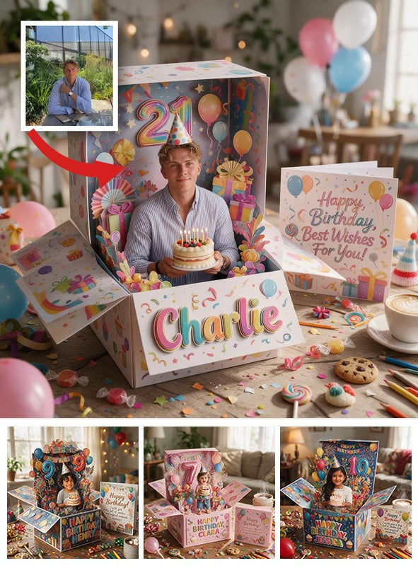 Carte Pop Up Personnalisée pour le 21e Anniversaire d'un Homme, Cadeau pour Mari Copain Fils