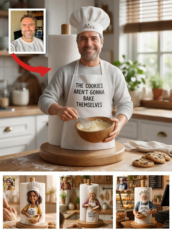 Support à Essuie-Tout Personnalisé Photo pour Papa Latino Papi Cadeau Décor Cuisine Amusant