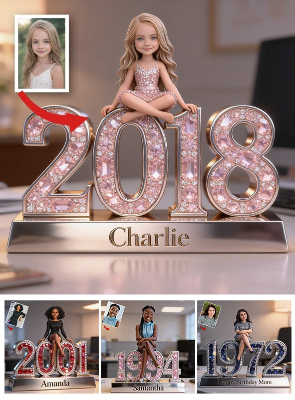 Plaque Acrylique Personnalisée Petite Fille 2018 Cadeau Anniversaire